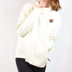Wanakome Woman's S Cream Kimberly Cowl Neck Long Sleeve‎ Winter Sweatshirt